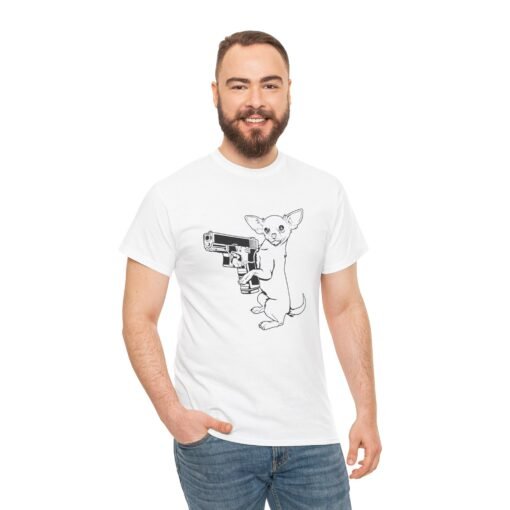 🔫🐾 Armed Chihuahua Unisex T-Shirt – Small Dog, Big Attitude - Image 6