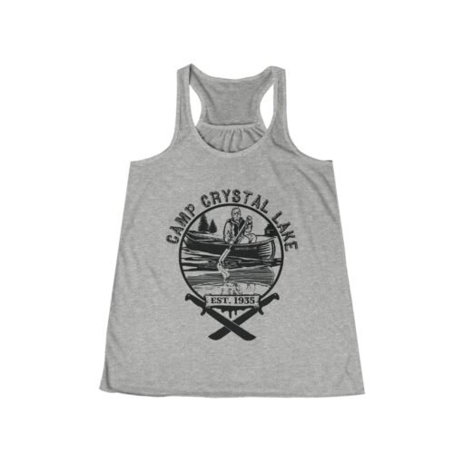 🔪🌲 Camp Crystal Lake Women’s Flowy Racerback Tank – Cute, Creepy, and Killer