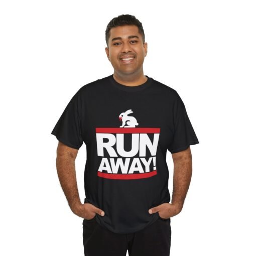 🐇 RUN AWAY Unisex T-Shirt – Fierce Bunny, Full Speed - Image 4