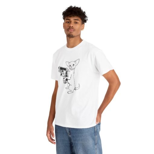 🔫🐾 Armed Chihuahua Unisex T-Shirt – Small Dog, Big Attitude - Image 7