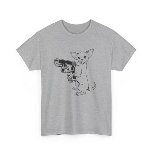🔫🐾 Armed Chihuahua Unisex T-Shirt – Small Dog, Big Attitude - Image 15