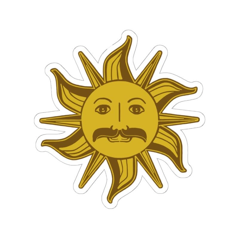 🌞 King Arthur’s Sun Emblem Indoor Sticker – A Radiant Relic of Absurdity