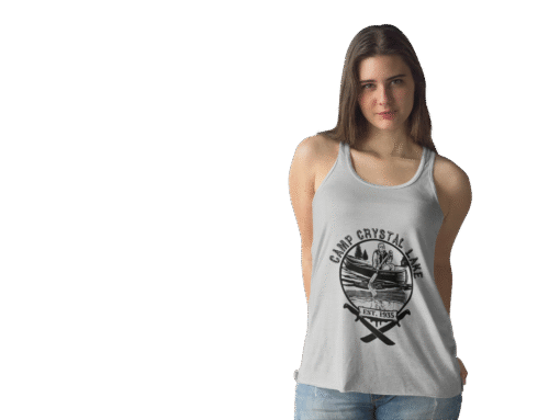 🔪🌲 Camp Crystal Lake Women’s Flowy Racerback Tank – Cute, Creepy, and Killer - Image 7