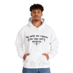Alternative view of 😂 Your Mother Was a Hamster Unisex Hoodie – Insulting Comfort, Monty Python Style