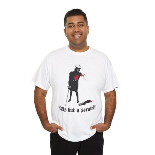 ⚔️ 'Tis But a Scratch Unisex Heavy Cotton T-Shirt – Bold, Brash & Barely Bleeding - Image 3