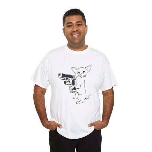 🔫🐾 Armed Chihuahua Unisex T-Shirt – Small Dog, Big Attitude - Image 8