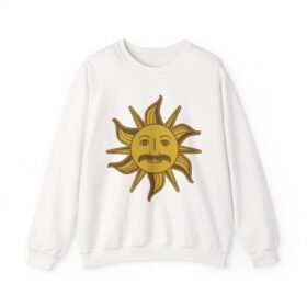 🌞 King Arthur’s Sun Emblem Unisex Sweatshirt – Absurd Majesty, Maximum Comfort