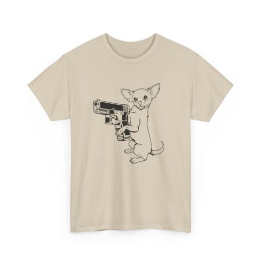 🔫🐾 Armed Chihuahua Unisex T-Shirt – Small Dog, Big Attitude - Image 14