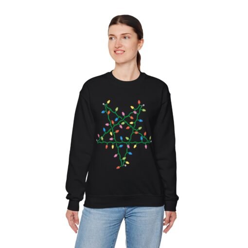 🔮 Holiday Pentagram Unisex Sweatshirt – Cozy, Creepy & Full of Cheer - Image 7
