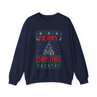🎄✨ Merry Christmas Tree Unisex Sweatshirt – Classic Cheer in Ugly Sweater Style