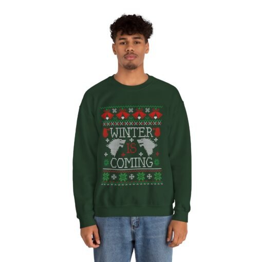 Winter is Coming | Ugly Christmas Sweater | Unisex | Sweatshirt | Direwolf - Image 5