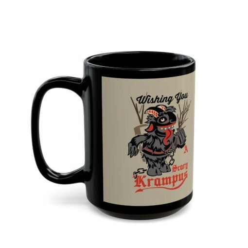 ☕ Wishing You a Scary Krampus Black Mug – Sip from the Naughty Side - Image 10