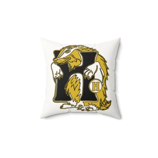🦡💛 House of Badger Faux Suede Throw Pillow – Loyalty Meets Cozy Charm - Image 4