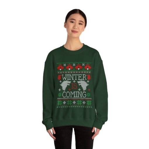 Winter is Coming | Ugly Christmas Sweater | Unisex | Sweatshirt | Direwolf - Image 4
