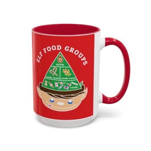☕🍬 Elf Food Groups Color Accent Mug – Sweet Sips from the North Pole - Image 86