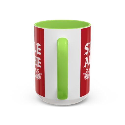 ☕💔🎄 Single All The Way Color Accent Mug – Sassy Sips for the Solo Season - Image 39