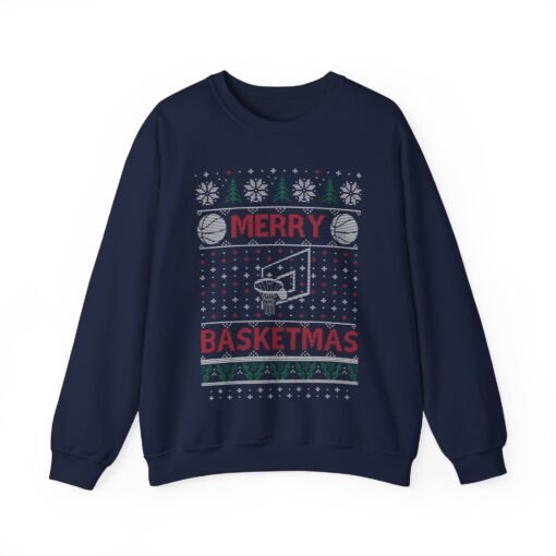 Merry Basketmas | Ugly Christmas Sweater | Unisex | Sweatshirt | Basketball - Image 12
