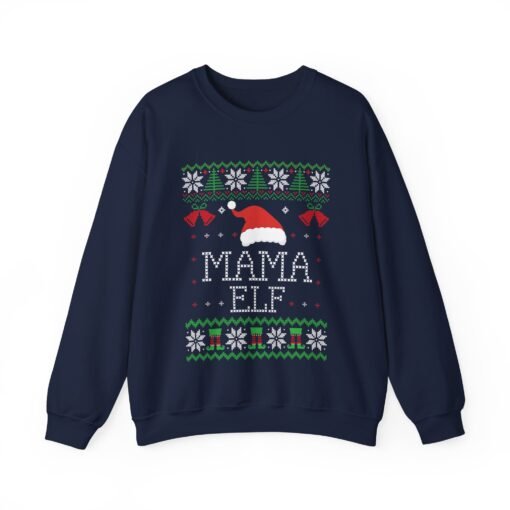 🎄🧝‍♀️ Mama Elf Ugly Christmas Sweatshirt – Holiday Cheer, Boss Mode On - Image 13