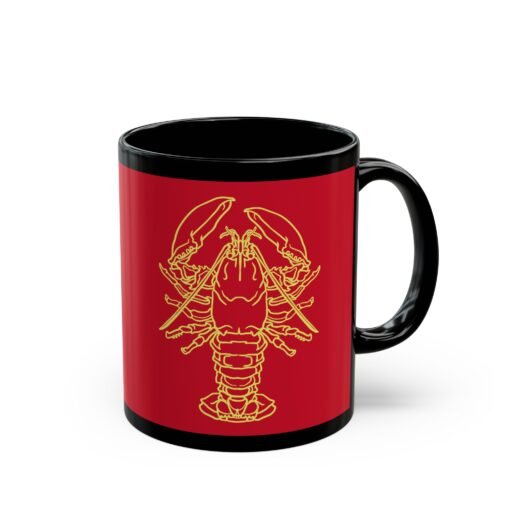 ☕ Outlined Lobster Black Mug – Sip with Coastal Cool
