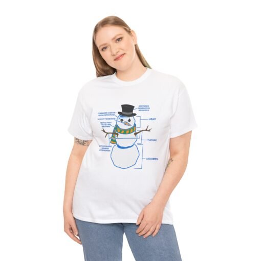 ⛄ Snowman Anatomy Unisex T-Shirt – Frosty Science with a Side of Laughs - Image 3