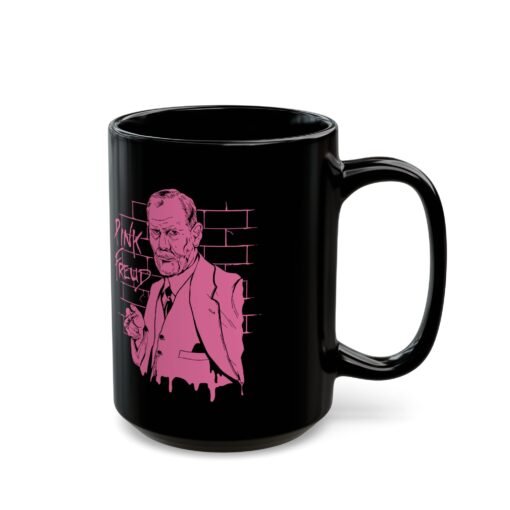 🧠🎸 Pink Freud Black Mug – Sip on That Subconscious - Image 8