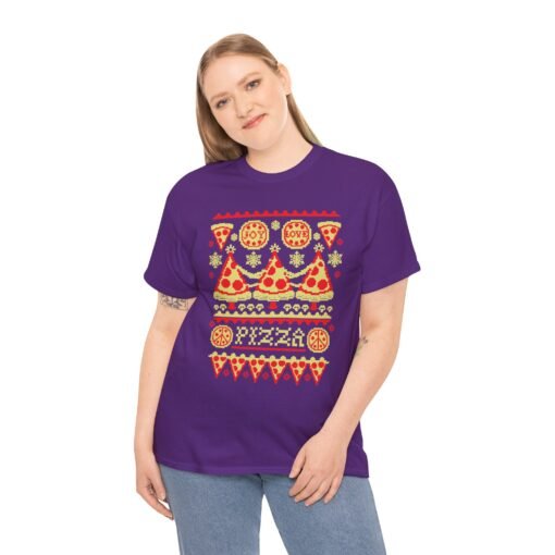 🍕🎄 Pizza Party Ugly Christmas Sweater T-Shirt – Extra Cheese, Please! - Image 4