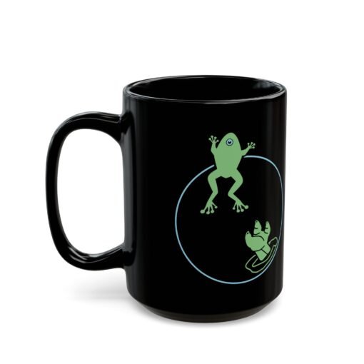 ☕🐸🌌 Reach for the Froggy Black Mug – Sip Like a Snack-Savvy Force User - Image 9