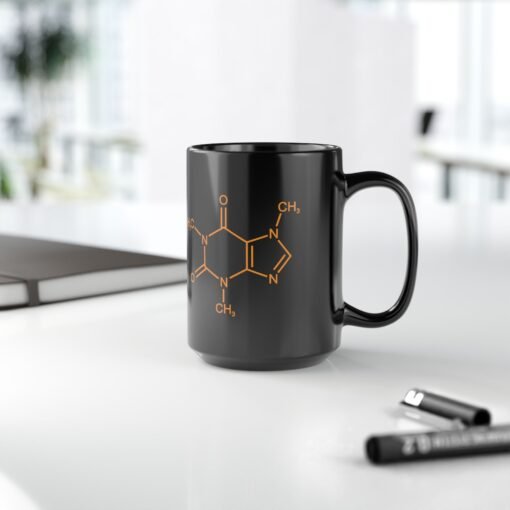 ☕ Caffeine Molecule Black Mug – Science in Every Sip - Image 13