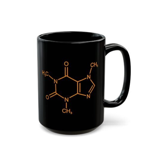 ☕ Caffeine Molecule Black Mug – Science in Every Sip - Image 11