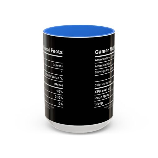 ☕🎮 Gamer Nutrition Facts Color Accent Mug – Fuel for Every Respawn - Image 57