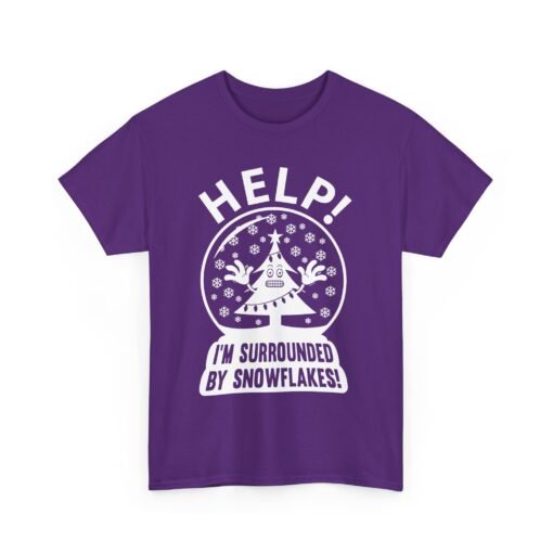 ❄️🎄😬 Help! I'm Surrounded By Snowflakes Unisex T-Shirt – Holiday Humor on Ice - Image 18