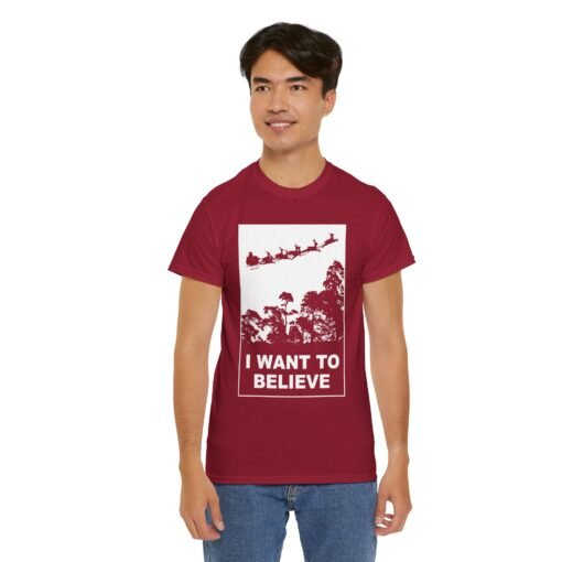🎅🛸 I Want to Believe (In Santa) Unisex T-Shirt – Holiday Magic Meets Mulder Vibes - Image 7
