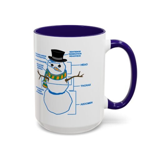☕ Snowman Anatomy Color Accent Mug – Sip with a Side of Snowman Science - Image 42