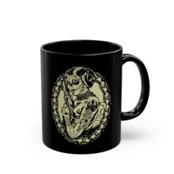 ☕💀🌹 Sugar Skull Leia Black Mug – Sip with Strength, Style & Rebellion