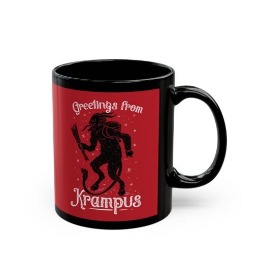 ☕ Greetings From Krampus Black Mug – Sip with a Side of Sinister Cheer - Image 4