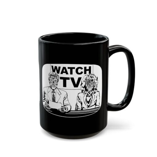 ☕👽 Watch TV Black Mug – Sip the Message, Straight from They Live - Image 11