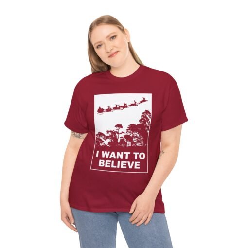 🎅🛸 I Want to Believe (In Santa) Unisex T-Shirt – Holiday Magic Meets Mulder Vibes - Image 3