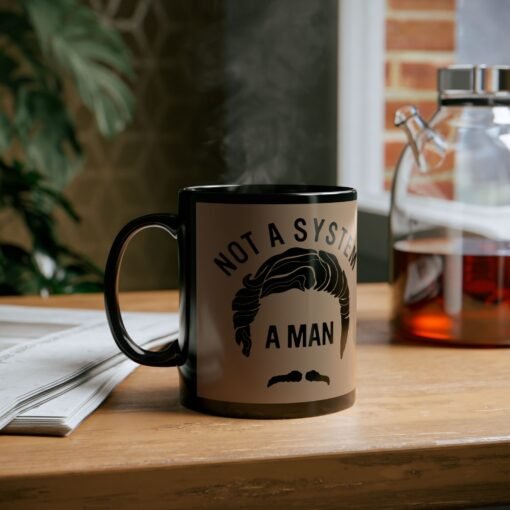 ☕😎🌌 Not a System, A Man Black Mug – Sip Like a Smooth Operator - Image 6