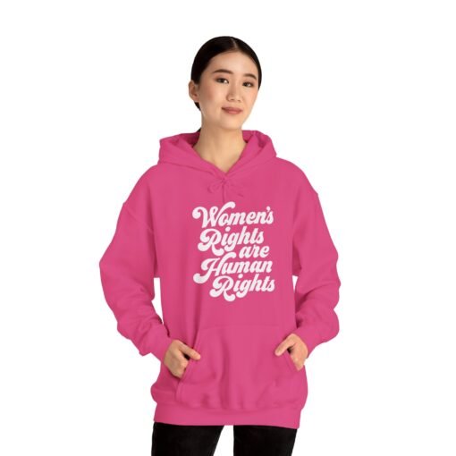 ✊💜 Women’s Rights Are Human Rights Unisex Hoodie – Warmth with a Voice - Image 3