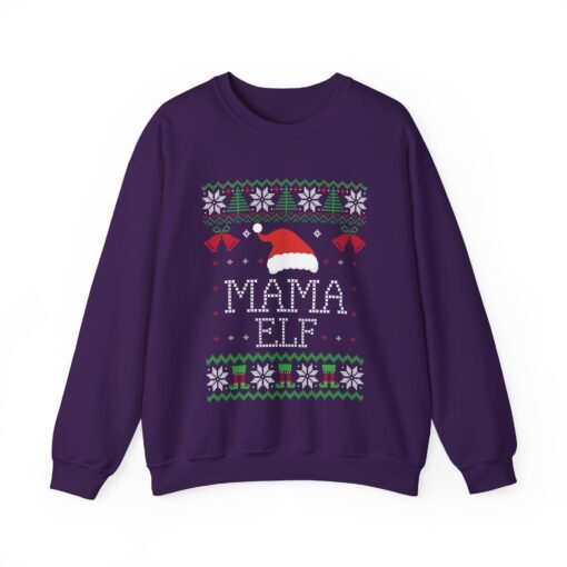 🎄🧝‍♀️ Mama Elf Ugly Christmas Sweatshirt – Holiday Cheer, Boss Mode On - Image 14