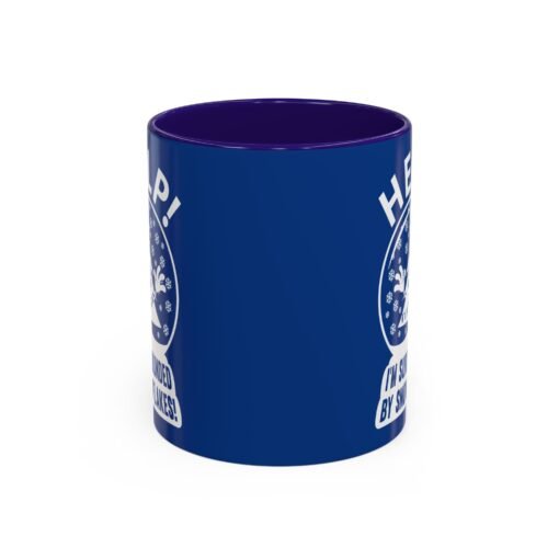 ☕❄️🎄 Help! I'm Surrounded By Snowflakes Color Accent Mug – Sip with Seasonal Sass - Image 9
