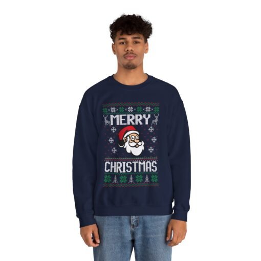 🎅🎄 Merry Christmas Santa Unisex Sweatshirt – Classic Cheer in Ugly Sweater Style - Image 5