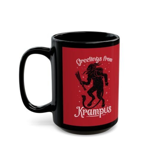 ☕ Greetings From Krampus Black Mug – Sip with a Side of Sinister Cheer - Image 11