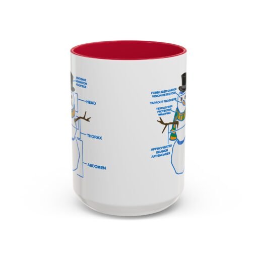 ☕ Snowman Anatomy Color Accent Mug – Sip with a Side of Snowman Science - Image 65