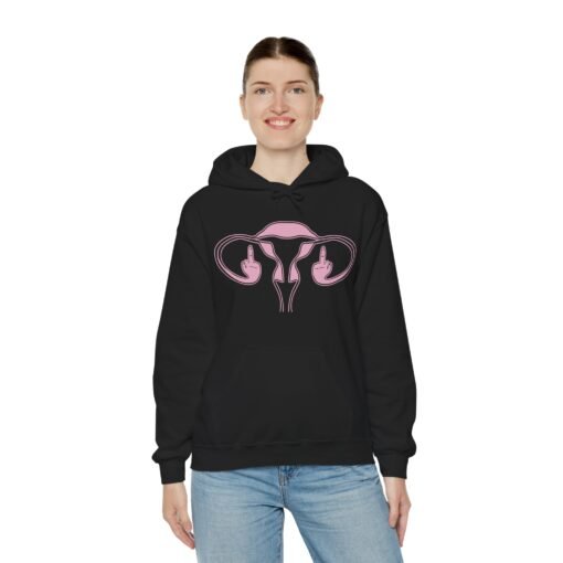 🖕🩷 Ovaries with Middle Fingers Unisex Hoodie – Fierce, Loud, and Unapologetically You - Image 3