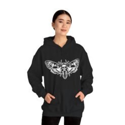 Alternative view of 🦋💀 Death's Head Moth Unisex Hoodie – Bold. Mysterious. Unmistakably Cool.
