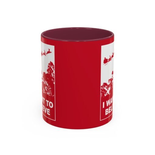 ☕🎅🛸 I Want to Believe (In Santa) Color Accent Mug – Mulder Meets Merry - Image 13