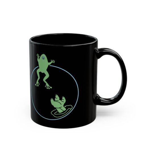 ☕🐸🌌 Reach for the Froggy Black Mug – Sip Like a Snack-Savvy Force User - Image 4