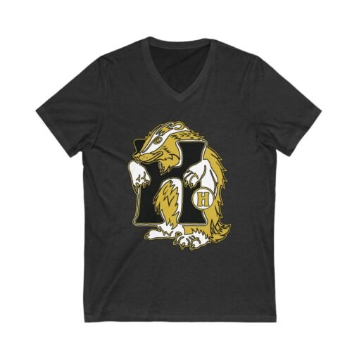 🦡💛 House of Badger Unisex Cotton V-Neck T-Shirt – Loyalty, Strength, and Subtle Magic - Image 5