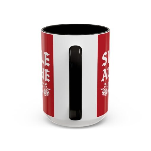 ☕💔🎄 Single All The Way Color Accent Mug – Sassy Sips for the Solo Season - Image 27